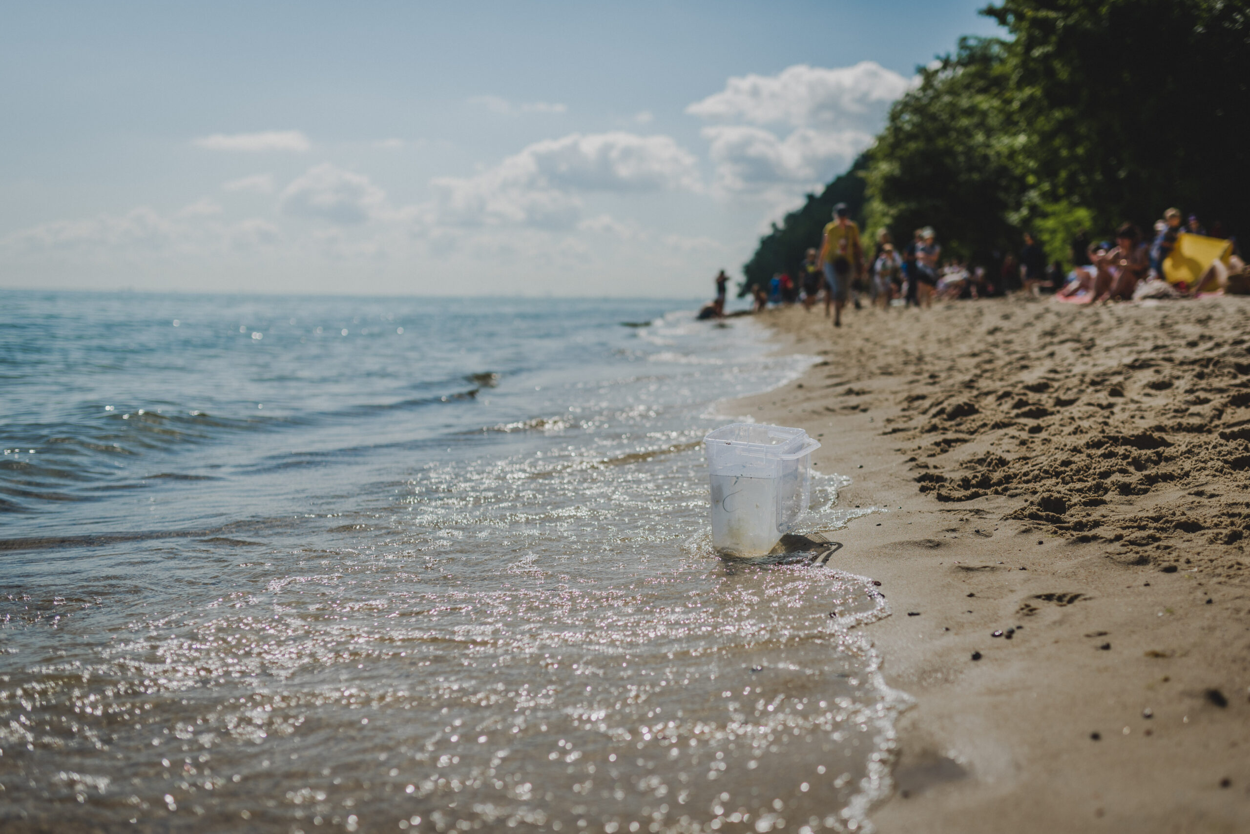 Zdjęcie przedstaiwające plażę i morze w pobliżu Klifu Orłowskiego.